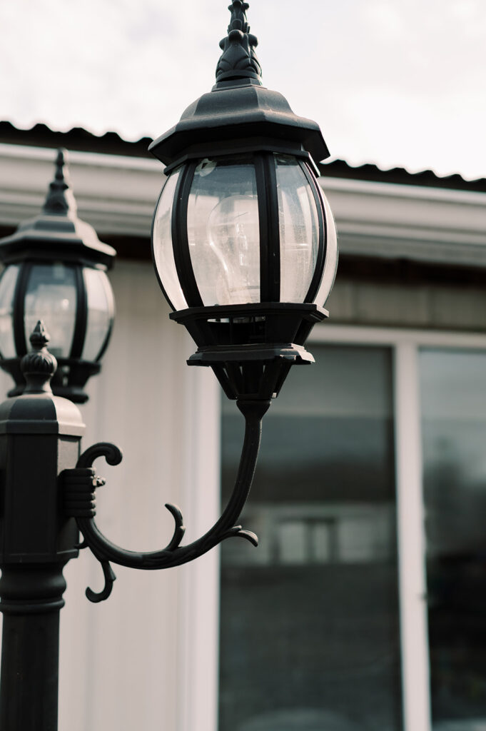 image of black street lights