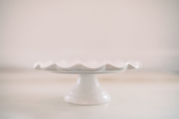 Persephone White Porcelain Cake Stand Rental