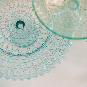 Belle Green Glass Cake Stand