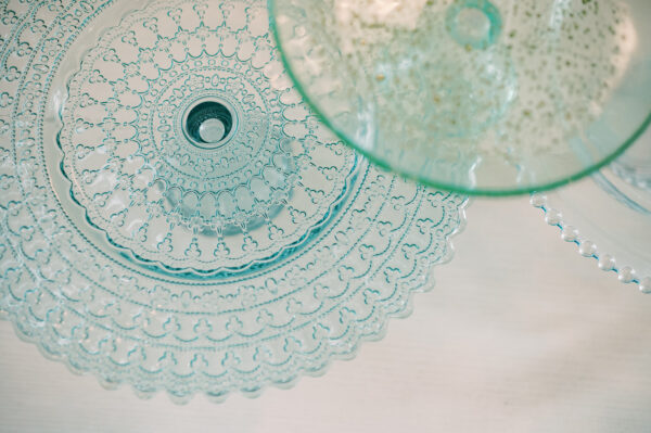 Belle Green Glass Cake Stand