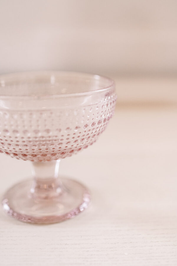 Pink Hobnail Compote Bowl