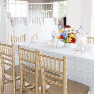 image of gold children's chaivari chair rentals