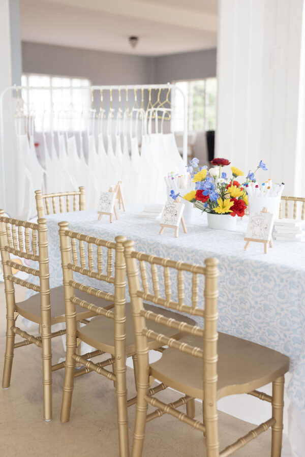 image of gold children's chaivari chair rentals