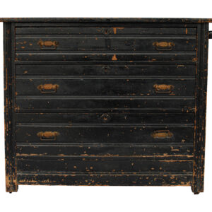 image of black dresser rental for weddings and events