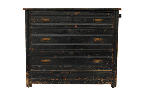 image of black dresser rental for weddings and events
