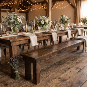 image of joseph bench set at a farmhouse table