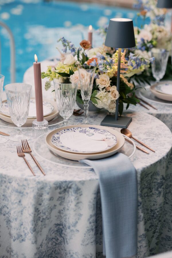 image of melody glassware rentals on a table