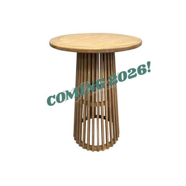 coming 2026! Stock image of wooden sunburst cocktail table