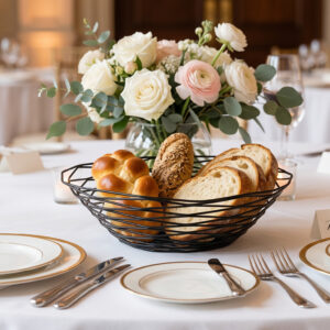 black wire bread basket