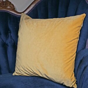 Mustard yellow velvet throw pillow