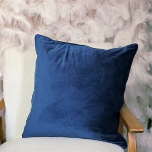 Large navy blue, velvet throw pillow