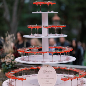 image of fluted champagne coupe tower display