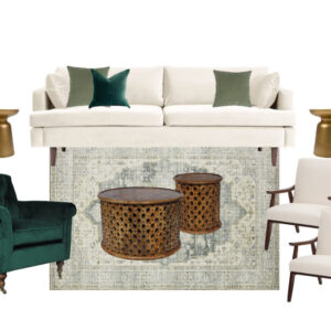 image of white and green lounge package set up