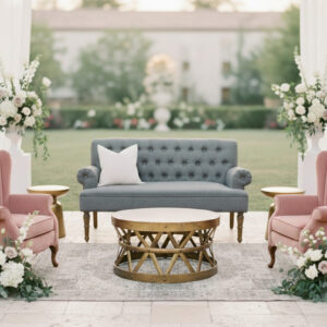 This lounge package includes: Mockingbird settee Molly chairs x2 Georgie coffee table Tabitha side tables x2 Neutral Rug