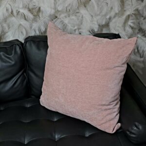 Large blush throw pillow.