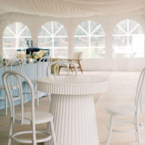 image of white fluted table