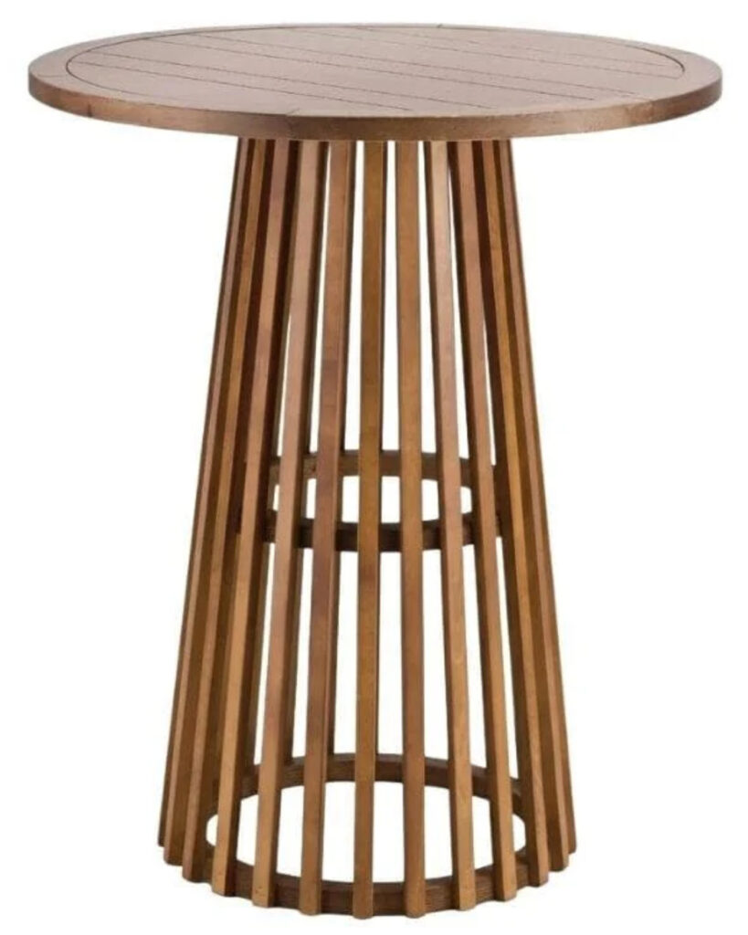 image of chestnut slatted wooden cocktail table