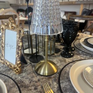 image of Elliana gold lamps staged on a table