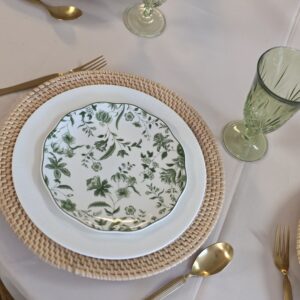 image of honey rattan charger