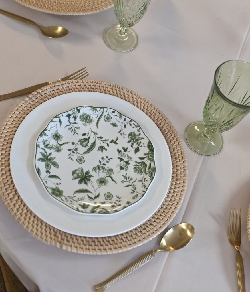 image of honey rattan charger