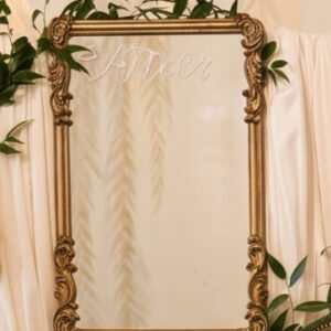 Gold Square Mirror with embellishments on the side