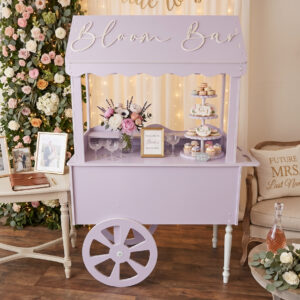 image of lilac concession cart at a bridal shower