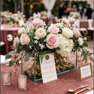 clear rectangle box with an open top for flowers