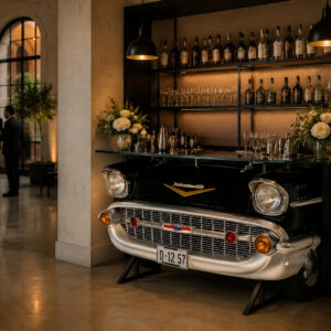 digitally produced image of 1957 Belaire bar rental